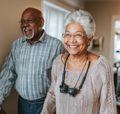Senior couple receiving compassionate home health care support in Greenfield, IN.